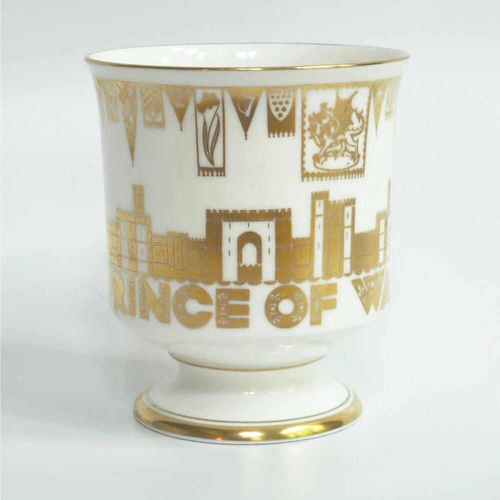 Vintage Coalport Prince of Wales Commemorative Loving Cup | 1969 China Goblet